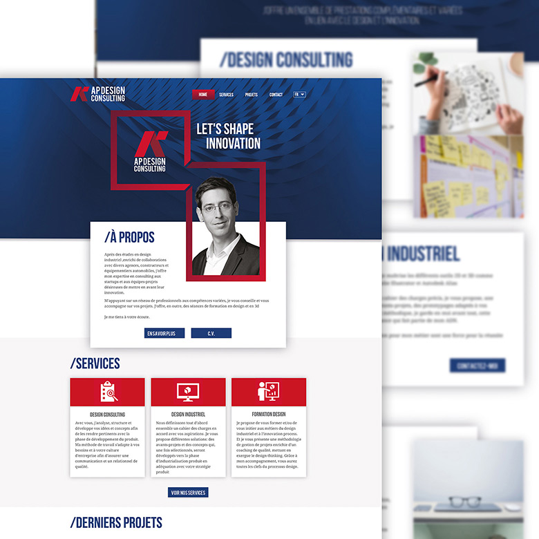 Mockup Webdesign Homepage Logo Design AP-Design Consulting