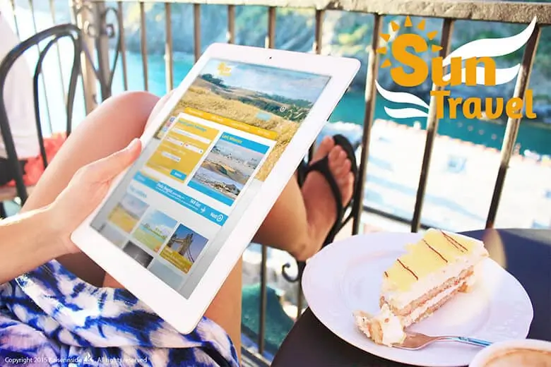 Mockup Webdesign Homepage Sun Travel